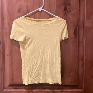 Yellow cotton basic t-shirt